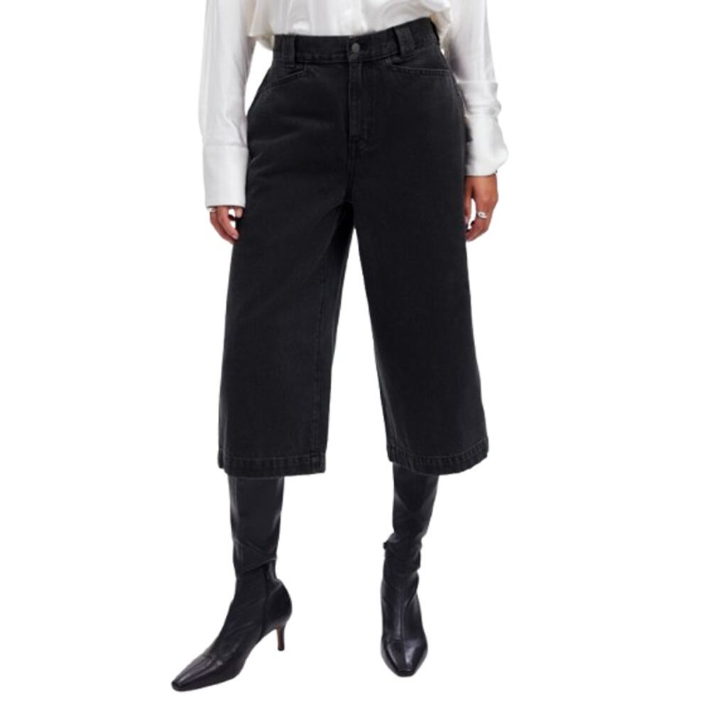 MADEWELL Women's Denim Culottes Size 31 US 10 Black Johnston High Rise NT218 NWT